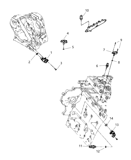 2005 Dodge Ram 2500  Sensor-Oil Pressure Diagram for 5083366AA
