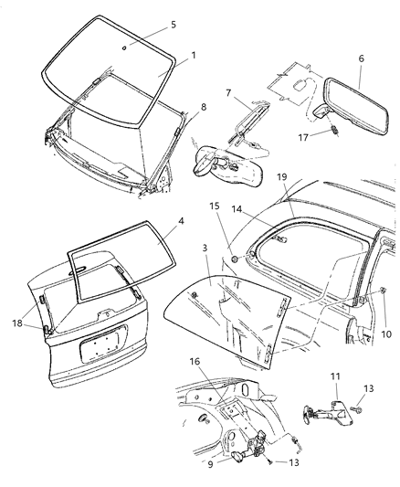 2005 Dodge Grand Caravan BACKLITE Diagram for 5020776AC
