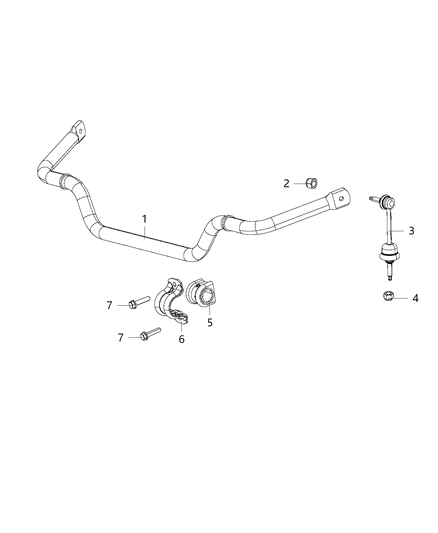 2021 Ram 1500  Link Kit-STABILIZER Bar Diagram for 68399868AD