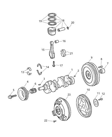 2004 Chrysler Crossfire  Piston Diagram for 5102908AA