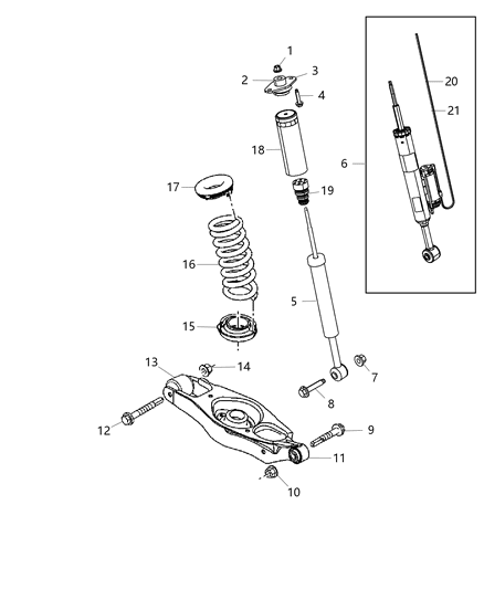 2016 Dodge Charger  *Shock-Suspension Diagram for 5181804AC