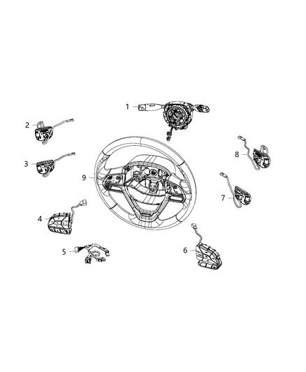 2021 Jeep Cherokee  Wiring-Steering Wheel Diagram for 68222846AD