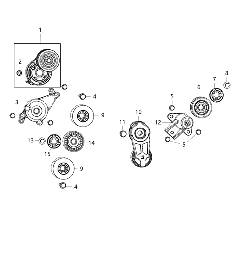 2019 Dodge Challenger  Pulley-Idler Diagram for 4627851AA