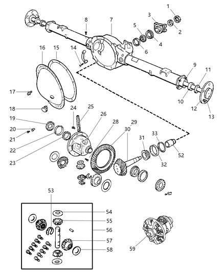 1999 Dodge Ram 1500  Gear Kit-Ring And PINION Diagram for 5010321AA