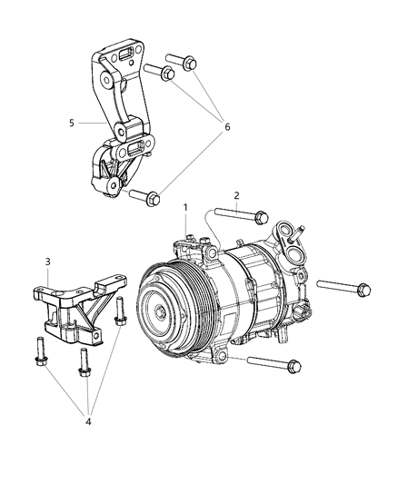2019 Ram ProMaster City  COMPRESSO-Air Conditioning Diagram for 68280720AA