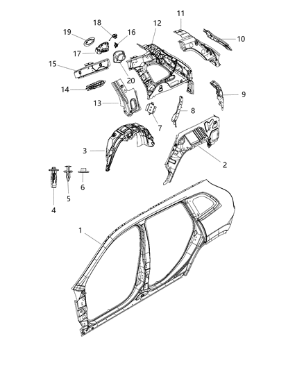 2017 Jeep Cherokee Reinforce-Door STRIKER Diagram for 68340144AA