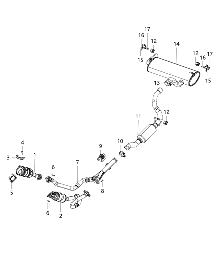 2018 Jeep Wrangler  Clamp-Exhaust Diagram for 68334689AA