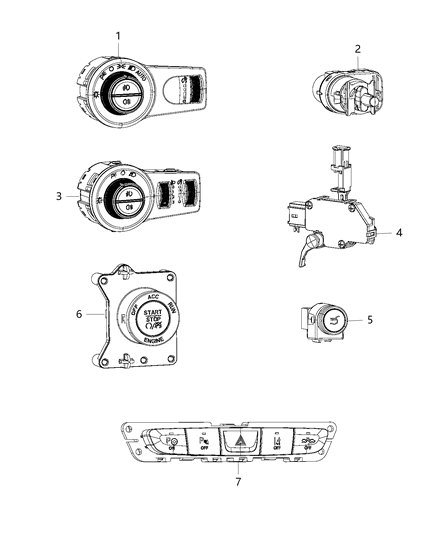 2018 Jeep Cherokee  Switch-HEADLAMP Diagram for 68156036AC