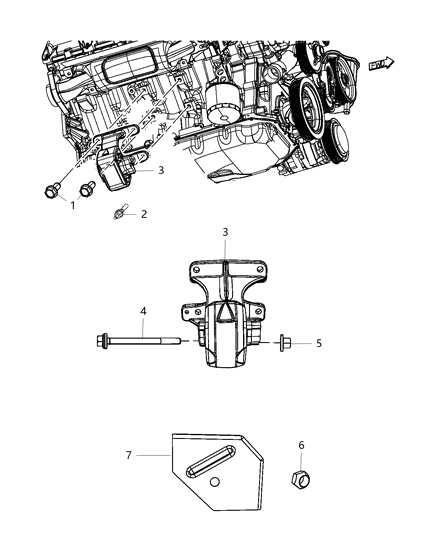 2019 Ram 1500  INSULATOR-Engine Mount Diagram for 68043230AB