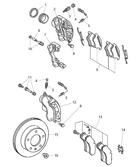 2002 Dodge Sprinter 2500  Brake Wear Diagram for 5103583AA