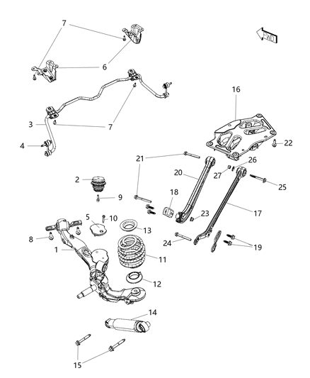 2017 Ram ProMaster City  Bar-Rear Suspension Diagram for 68266825AA