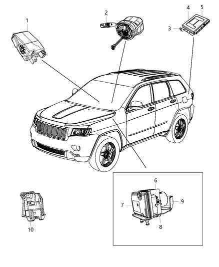 2016 Jeep Grand Cherokee  Module-Active DAMPENING Diagram for 68260909AB