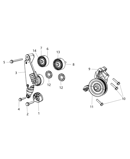 2014 Jeep Wrangler  Bolt-HEXAGON FLANGE Head Diagram for 6510429AA