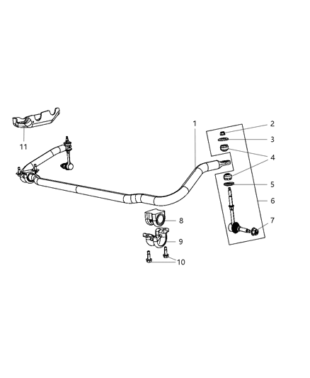 2010 Dodge Ram 3500  Link Kit-STABILIZER Bar Diagram for 68020464AB