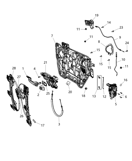 2012 Dodge Journey  Handle-Door Interior Diagram for 68103387AA