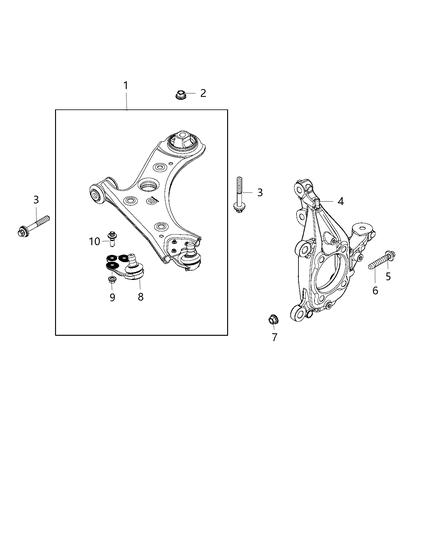 2021 Jeep Compass  Suspension KNUCKLE Diagram for 68282576AD