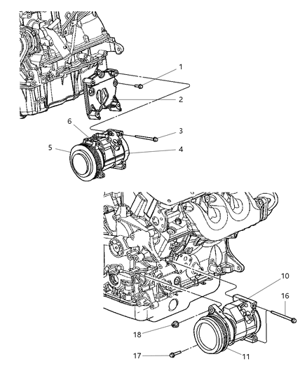 2006 Chrysler Town & Country  COMPRESOR-Air Conditioning Diagram for 5005441AI