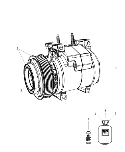 2021 Dodge Durango  COMPRESOR-Air Conditioning Diagram for 68251535AE