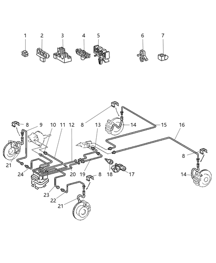 2005 Dodge Sprinter 2500  Line-Brake Diagram for 5104087AA