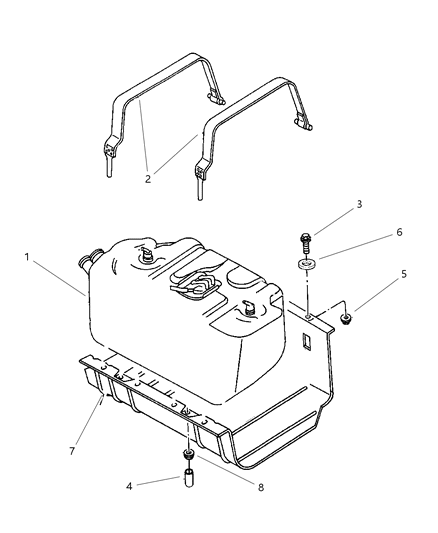 2004 Jeep Wrangler  Strap-Fuel Tank Diagram for 52100235AC