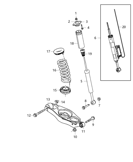 2017 Dodge Charger Rear Coil Spring Right Rear Diagram for 5168888AC