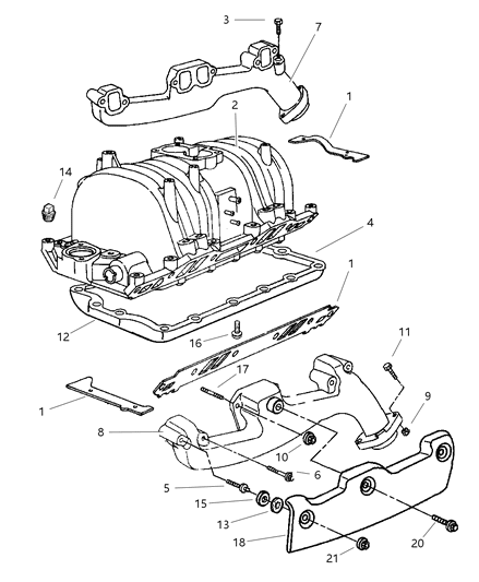 1997 Jeep Grand Cherokee  Gasket Pkg-Intake Manifold Diagram for 4897383AA