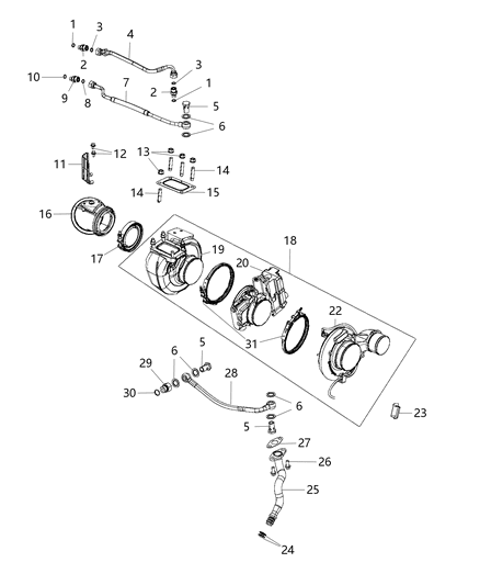 2018 Ram 3500  O Ring Diagram for 5016648AA