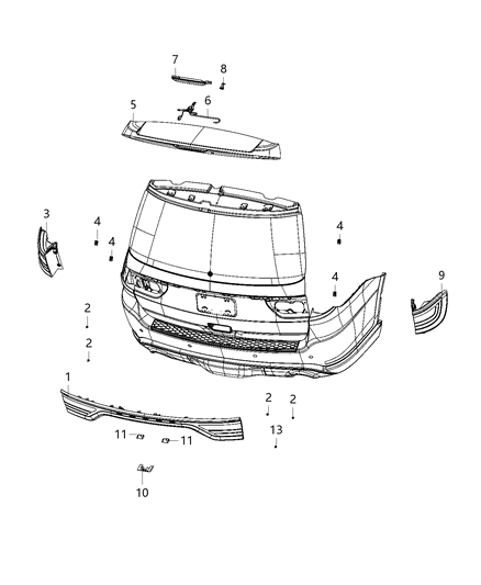 2021 Dodge Durango  Lamp-License Plate Diagram for 68370520AA