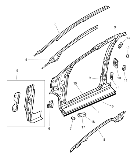 1997 Dodge Caravan  WEATHERSTRIP-Front Door Diagram for 4717420