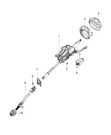 2020 Jeep Wrangler  Column-Steering Diagram for 55057447AD