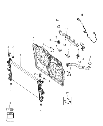 2017 Ram ProMaster 1500  Shield-Fan Motor Diagram for 52014874AB