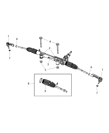 2009 Dodge Nitro  INSULATOR-Steering Gear Diagram for 52125364AB