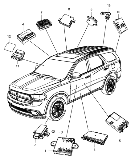 2012 Dodge Durango  Bracket-OCCUPANT Restraint Module Diagram for 56054210AA