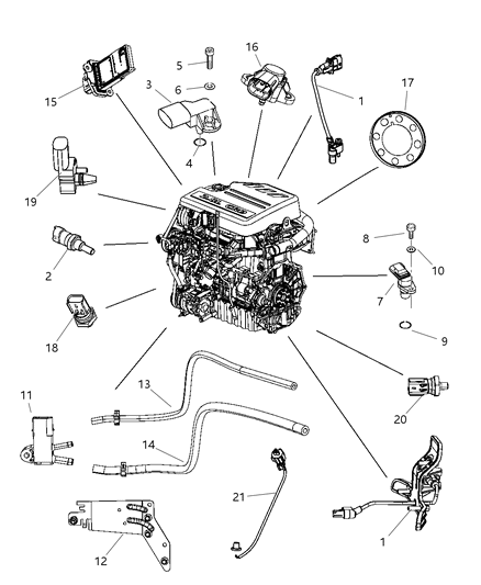 2009 Chrysler Town & Country  Bolt Diagram for 68027620AA