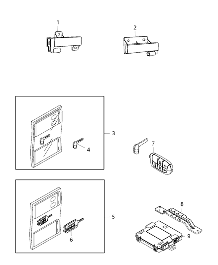 2020 Jeep Renegade  Receiver-Wireless Ignition Node Diagram for 68526006AA