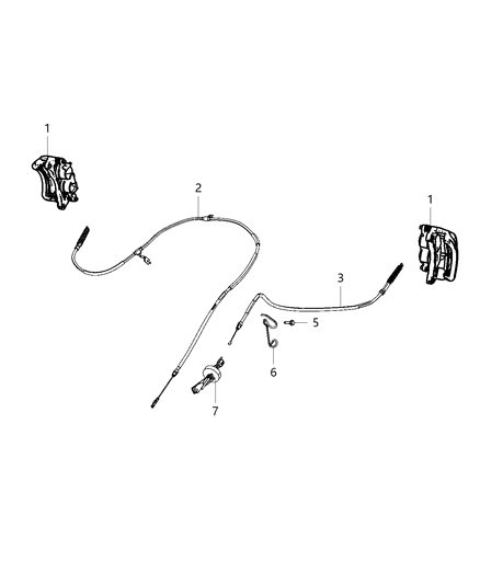 2019 Ram 3500  Cable-Parking Brake Diagram for 68364522AD