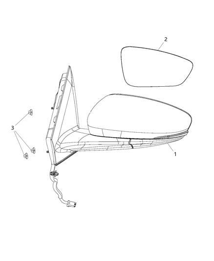 2015 Chrysler 200 Glass-Mirror Replacement Diagram for 68243898AA