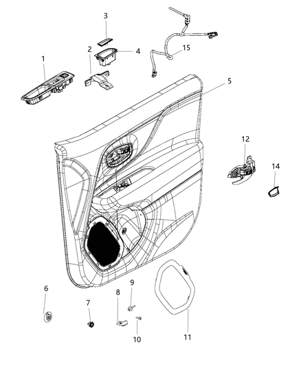 2016 Jeep Renegade Panel-Front Door Trim Diagram for 6NQ10LXHAA