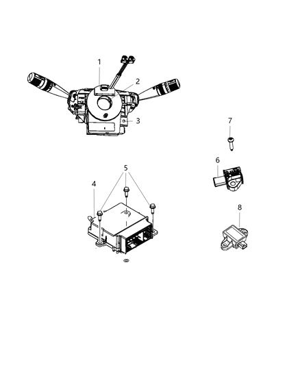 2019 Dodge Journey  Steering Column Control Module Clock Spring Diagram for 68067552AK