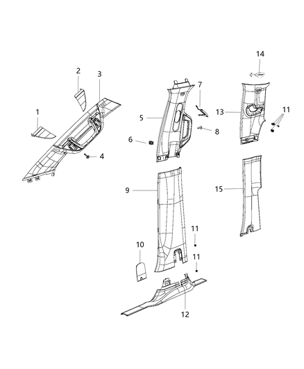 2021 Ram 1500 Panel-C Pillar Diagram for 6BN38TX7AB
