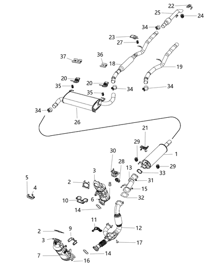 2014 Ram ProMaster 3500  ISOLATOR-Exhaust Diagram for 68122117AA