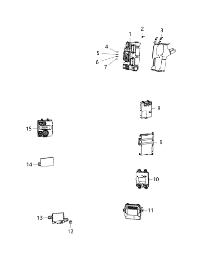 2020 Jeep Compass  Parking Assist Diagram for 68449663AA