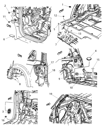 2014 Dodge Journey  Plug-Floor Pan Diagram for 4589532AA