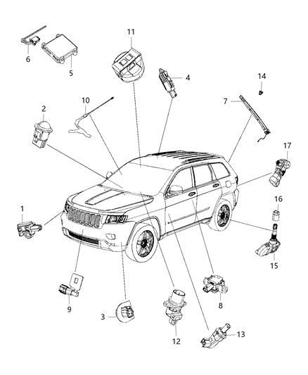 2015 Jeep Grand Cherokee  Sensor-Pressure Diagram for 56054084AA