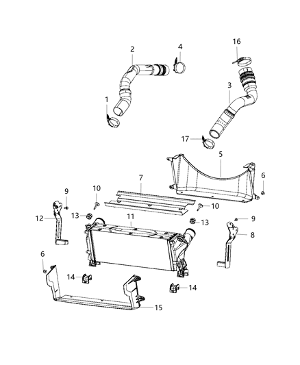 2019 Ram 3500  Cooler-Charge Air Diagram for 68322664AA