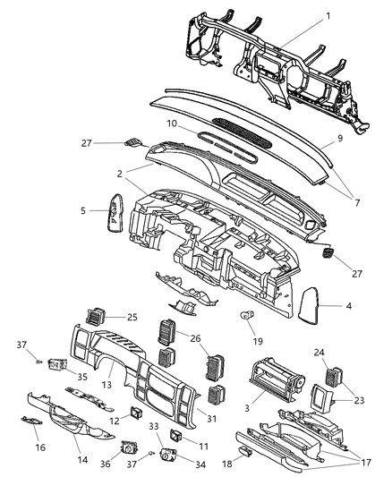2006 Dodge Dakota Handle-Parking Brake Diagram for 1CM30XDHAA