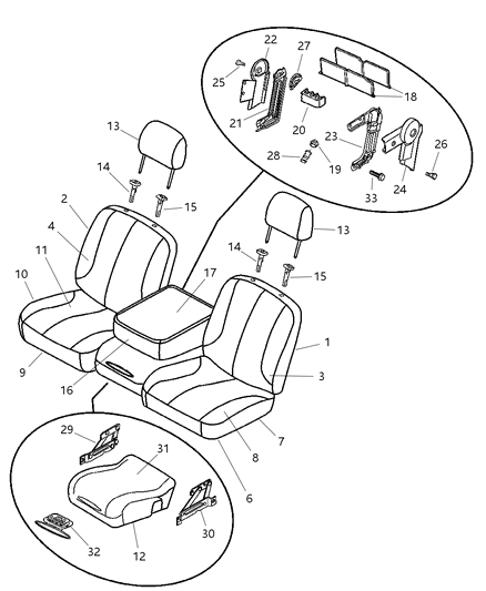 2002 Dodge Ram 1500  Frame-Front Seat Diagram for 5080964AA