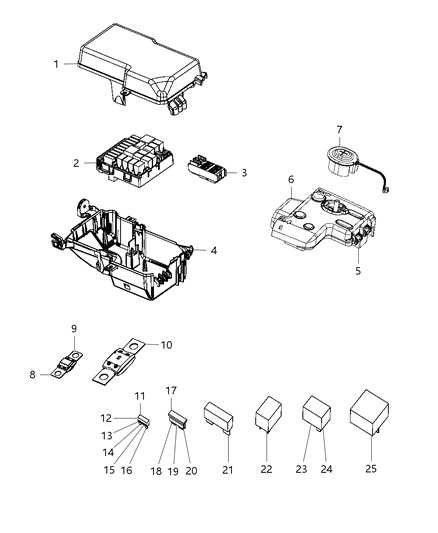 2013 Dodge Dart  Cover-Power Distribution Center Diagram for 68149944AF