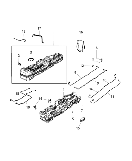 2020 Jeep Wrangler  Fuel Supply Hose Diagram for 52030064AA