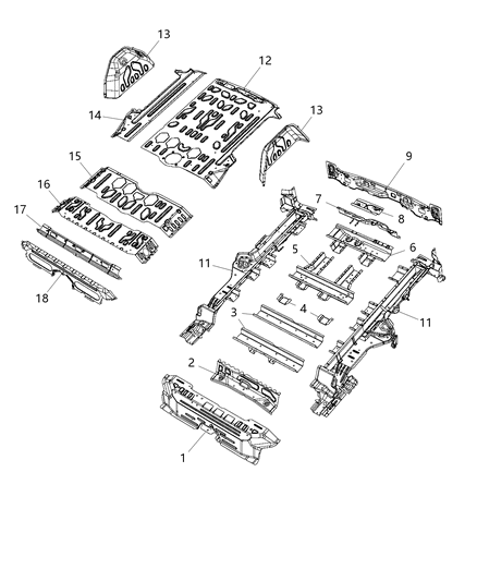 2016 Ram ProMaster City  Pan-Rear Floor Diagram for 68259418AA